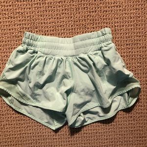 Light green lululemon shorts
